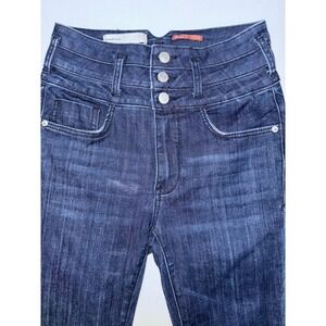 Anthropologie Pilcro High Rise Skinny Dark Denim Size 27 3 Button Stretch